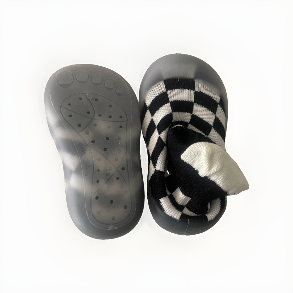 Baby Sock Shoes Toddler Walking Non Slip Slippers Soft Rubber Sole 9-12 months